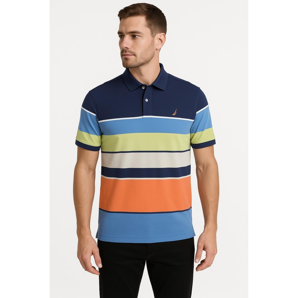 Nautica VDR 429 Mens Size XL 100% Cotton Polo Multicolor Golf Shirt